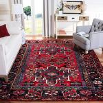 Vintage Hamadan Red Square Area Rug - 6'7