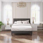 Zinus Lottie Queen Bed Frame - Dark Grey