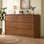 Mid Century 6 Drawer Wood Dresser with TV Slots