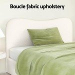 Double Size Wooden Bed Frame - Boucle White