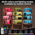 70” Arched Bookcase with Electric Fireplace & LED Lights