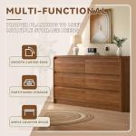 Mid Century 6 Drawer Wood Dresser with TV Slots