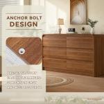 Mid Century 6 Drawer Wood Dresser with TV Slots