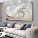 Modern Abstract Beige Canvas Wall Art 24"x48