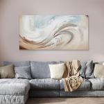 Modern Abstract Beige Canvas Wall Art 24"x48
