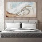 Modern Abstract Beige Canvas Wall Art 24"x48