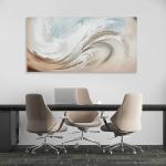 Modern Abstract Beige Canvas Wall Art 24"x48