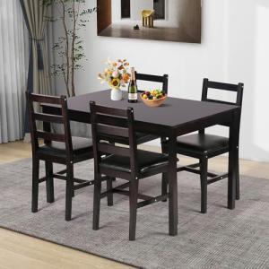 Pazidom 5-Piece Wooden Kitchen Dining Table Set