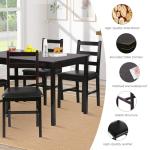 Pazidom 5-Piece Wooden Kitchen Dining Table Set