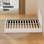 Double Size Wooden Bed Frame - Boucle White