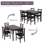 Pazidom 5-Piece Wooden Kitchen Dining Table Set