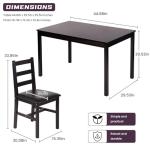 Pazidom 5-Piece Wooden Kitchen Dining Table Set