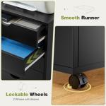 Black Wooden 7 Drawer Mobile Storage Dresser