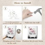 Pink Floral Wall Art with Butterfly in Tub