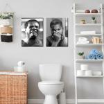 Vintage Comedy Movie Bathroom Wall Art Set