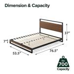 ZINUS Suzanne Full Metal and Wood Bed Frame