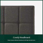 Zinus Lottie Queen Bed Frame - Dark Grey