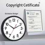 Modern Silent Wall Clock 10 Inch Battery Operated