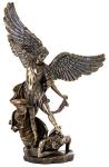Saint Michael Defeating Lucifer Bronze Statue - 14.5 Inch