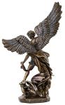Saint Michael Defeating Lucifer Bronze Statue - 14.5 Inch