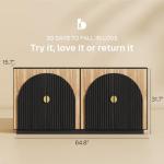 Belleze 65-Inch Fluted Buffet Cabinet in Camel