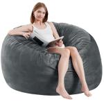 3ft Grey Bean Bag Chair for Adults