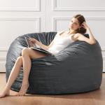 3ft Grey Bean Bag Chair for Adults