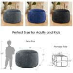 3ft Grey Bean Bag Chair for Adults