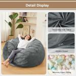 3ft Grey Bean Bag Chair for Adults