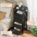 Tall Dresser Nightstand with Charging Station and LED Lights