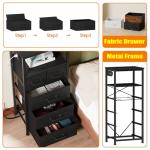 Tall Dresser Nightstand with Charging Station and LED Lights