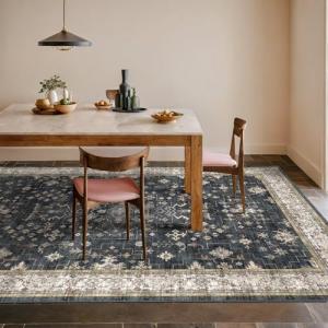 Boho Black 6x9 Dining Room Area Rug