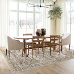 Washable 5x7 Beige Area Rug for Living Room