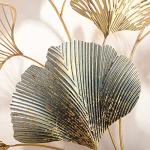 Golden Ginkgo Leaf Metal Wall Decor - 2 Pack