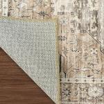 Washable 5x7 Beige Area Rug for Living Room