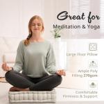 Large Ivory Floor Pillow for Meditation and Yoga