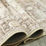 Washable 5x7 Beige Area Rug for Living Room