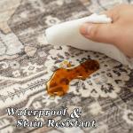 Washable 5x7 Beige Area Rug for Living Room