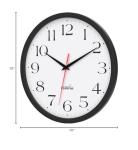 2 Pack Silent 10 Inch Wall Clocks - Black