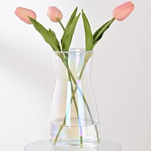 Iridescent Glass Flower Vases for Home Decor