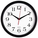 Black 10-Inch Silent Quartz Wall Clock