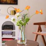 Iridescent Glass Flower Vases for Home Decor