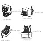 Set of 4 Black Cat Wall Decor Art