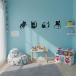 Set of 4 Black Cat Wall Decor Art