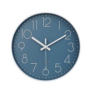 Cerulean Silent Quartz Round Wall Clock 12”