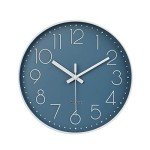 Cerulean Silent Quartz Round Wall Clock 12”