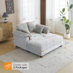 Light Grey Oversized Chaise Lounge with Pillows