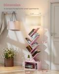 Pink Tall 6-Tier Tree Bookshelf with Light