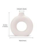White Ceramic Donut Vase for Modern Decor