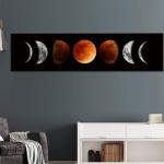 Moon Phase Abstract Canvas Wall Art, 47x11.8